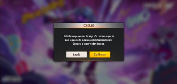 Free Fire Reembolso indebido (contracargo)