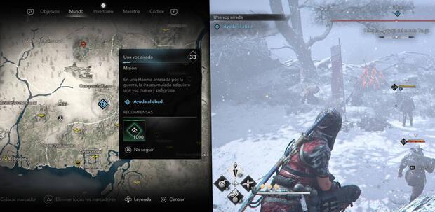 Assassin's Creed Shadows - Misiones El Buey - Localización del abad en el templo Myoyoji del monte Tanjo