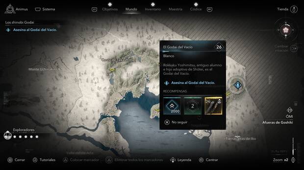 Assassin's Creed Shadows - Localización del objetivo El Godai del Vacío de la organización Los shinobi Godai