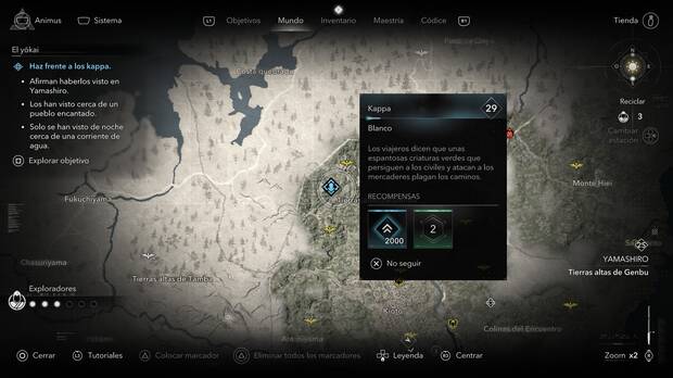 Assassin's Creed Shadows - Localización del objetivo Kappa de la organización El yokai