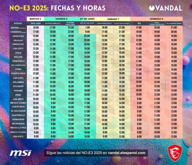 Horarios de Summer Game Fest 2025.
