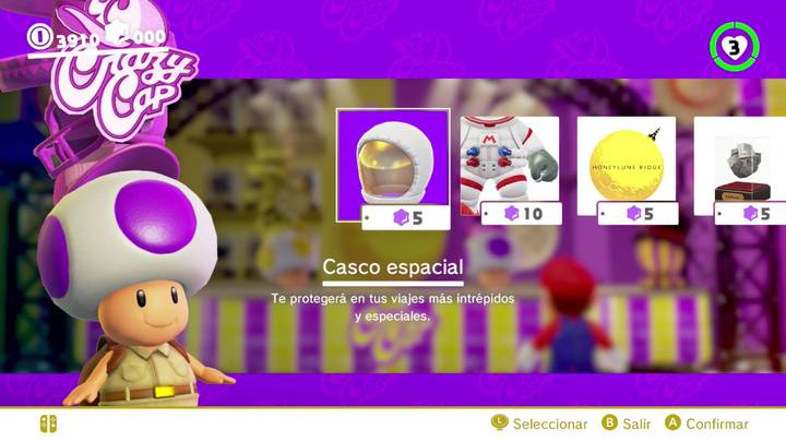 Casco espacial Mario Odyssey