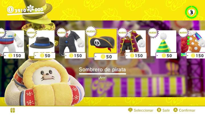 Sombrero de pirata Super Mario Odyssey