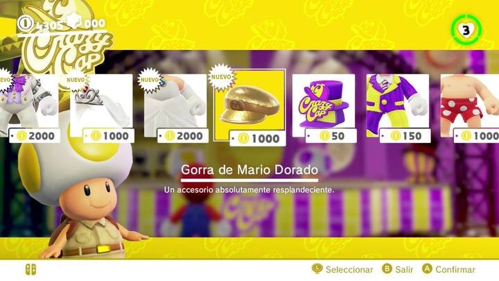 Gorra de Mario dorado Super Mario Odyssey